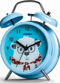 Twin Bell Analog Alarm Clock With Backlight Blue