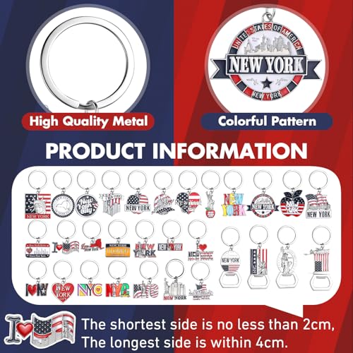 Landical 30 Pcs Silver Us City State Souvenirs Gifts Chicago Metal Keychain Florida Gifts Texas Bulk Travel - Image 3