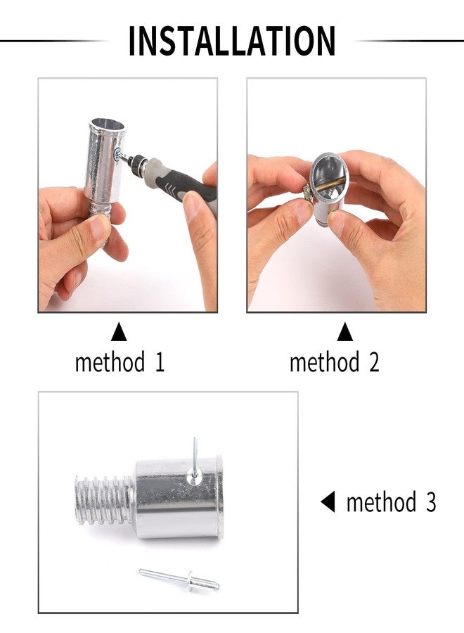 Sliverdew 2 Pcs Threaded Tip Replacement,Ultra Threaded Tip Repair Kit Metal Threaded Handle Tips for 1" Wood or Metal Poles Handle Replacement Extension Pole Adapter for Mop,Broom,Household Cleaning Tools - Image 4