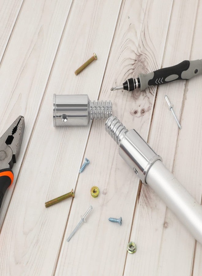 Sliverdew 2 Pcs Threaded Tip Replacement,Ultra Threaded Tip Repair Kit Metal Threaded Handle Tips for 1" Wood or Metal Poles Handle Replacement Extension Pole Adapter for Mop,Broom,Household Cleaning Tools - Image 2