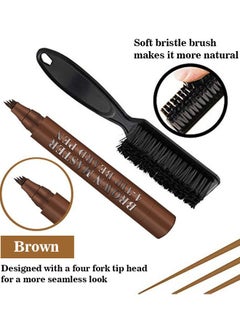 GUANJING Waterproof Men's Beard Pen Beard Care Beard Filling Pen Set, Durable Cover, Natural Appearance(Brown)  - Image 2