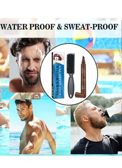 GUANJING Waterproof Men's Beard Pen Beard Care Beard Filling Pen Set, Durable Cover, Natural Appearance(Brown)  - Image 3