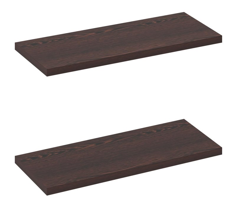 Captiver Wooden Wall Mounted Display Shelf 2 Tier (12x30 CM,Finish Wenge) Living Room Kitchen Storage Bedroom Showpiece Racks Study Designer Organiser - Image 2