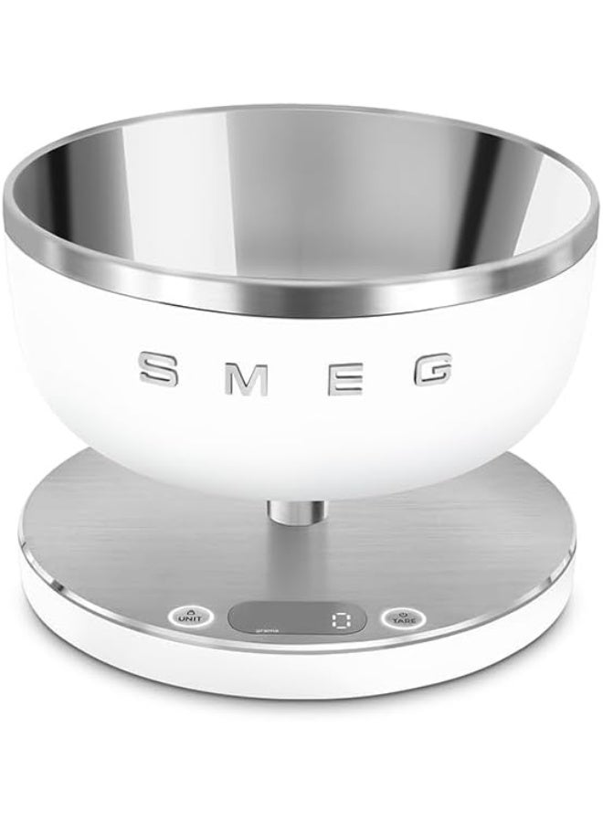 smeg Analog Digital Scale – White Matt Finish, Precision Coffee Scale, Easy-To-Read Display, Ideal For Espresso, Brewing, And Baking KSC01WHMWW White Matt - Image 1