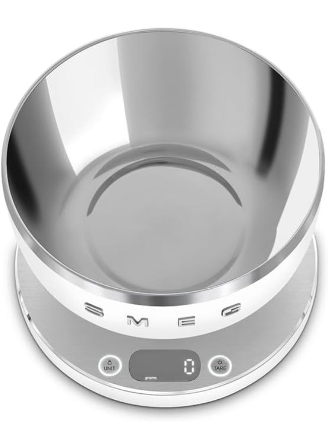smeg Analog Digital Scale – White Matt Finish, Precision Coffee Scale, Easy-To-Read Display, Ideal For Espresso, Brewing, And Baking KSC01WHMWW White Matt - Image 3