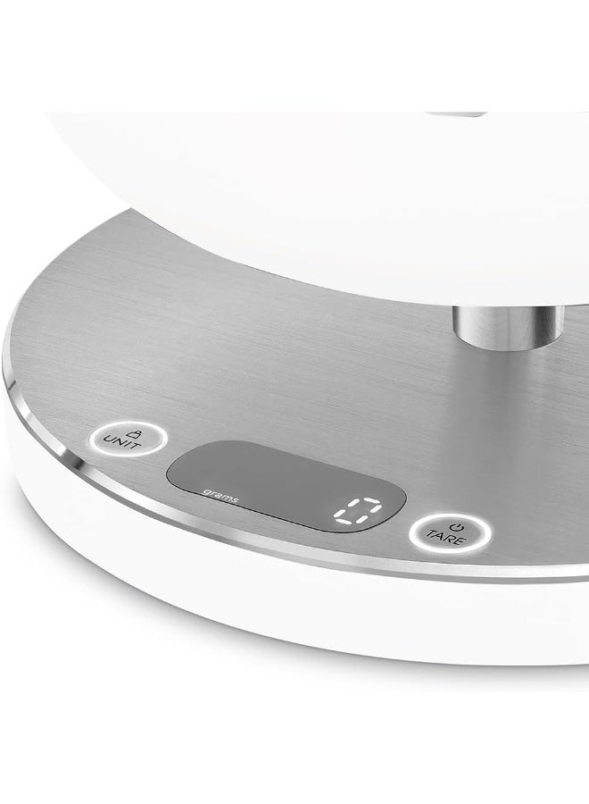 smeg Analog Digital Scale – White Matt Finish, Precision Coffee Scale, Easy-To-Read Display, Ideal For Espresso, Brewing, And Baking KSC01WHMWW White Matt - Image 5
