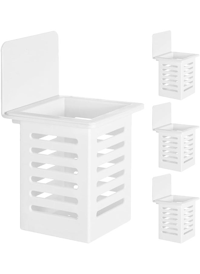 4-Piece Wall Mounted Toothbrush and Toothpaste Holder, for a Comb or Razor and Shower Gel (No Drilling Required) - Image 1