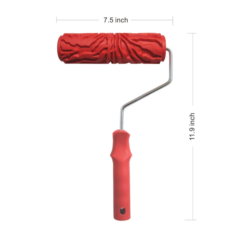 Nichiyo 7'' Texture Roller Diy Decorative Art Pattern Paint Roller Rubber Roller For Walls  Furnitures And Floors Decoration(Eg325T) - Image 3