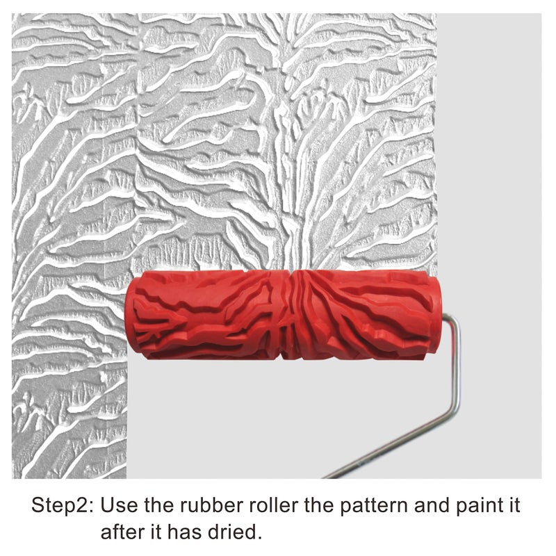 Nichiyo 7'' Texture Roller Diy Decorative Art Pattern Paint Roller Rubber Roller For Walls  Furnitures And Floors Decoration(Eg325T) - Image 2