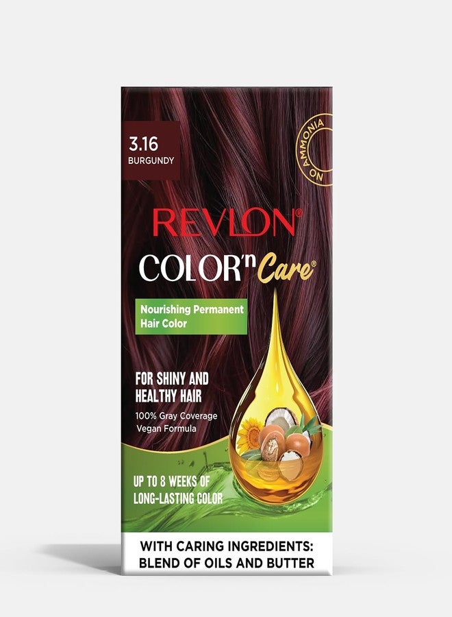 Revlon Color'n Care Nourishing Permanent Unisex Hair Color - 3.16 Burgundy - Image 1