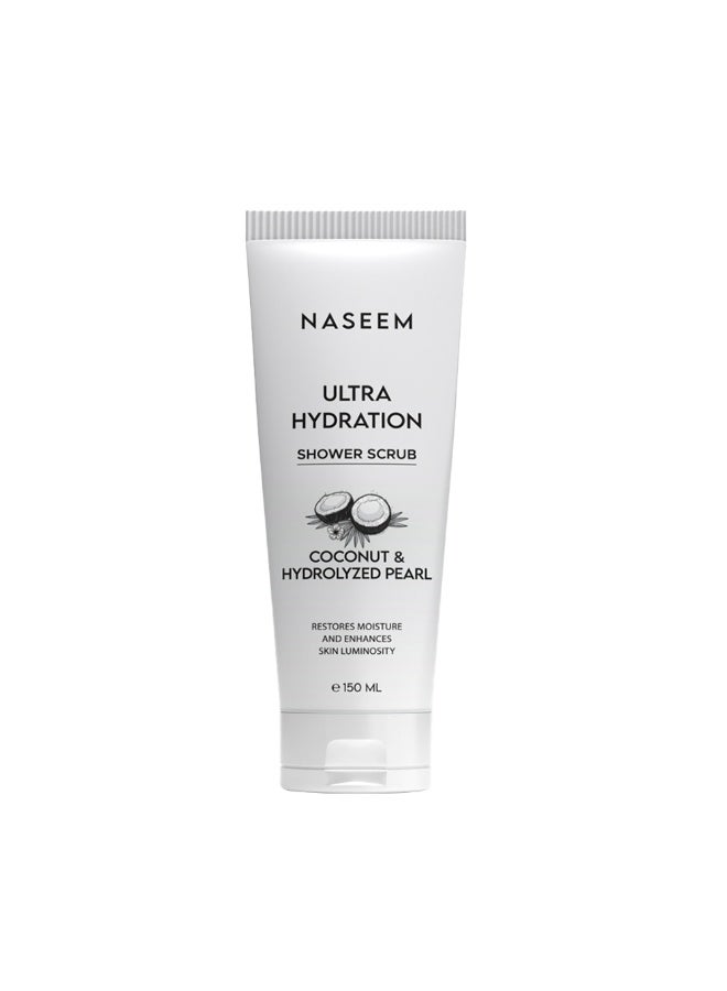 Naseem Coconut & Hydrolyzed Pearl Shower Scrub for Men & Women – 150ml - Image 1