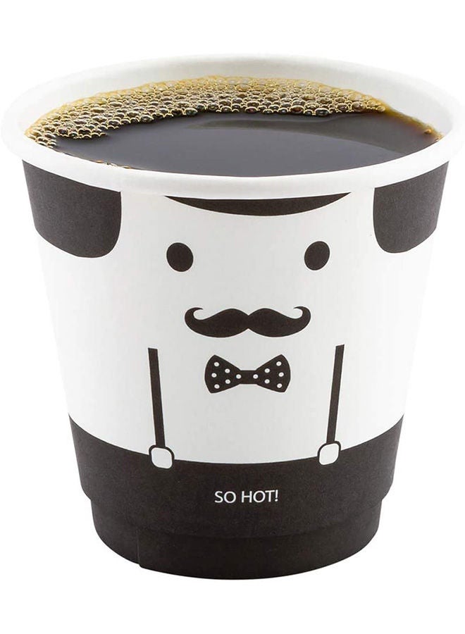 Restaurantware أكواب ورقية سعة 8 أونصات من رستورانتوير، عبوة من 500 كوب ذات تصميم مونسير القابل للتصرف – مقاومة للتسرب، متينة، أكواب ورقية معزولة ساخنة باللونين الأسود والأبيض، مع أغطية متطابقة متاحة للشراء بشكل منفصل - Image 4