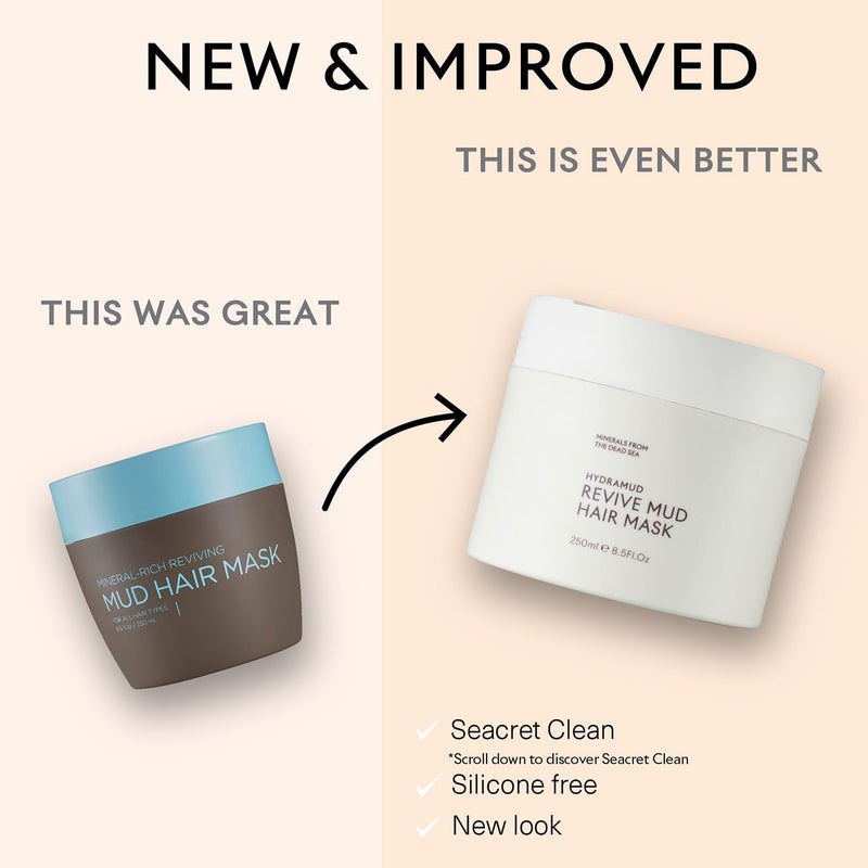 SEACRET Mud Hair Mask with Argan Oil & Minerals From The Dead Sea, A Reviving Hair Mask For Damaged Hair, Suitable For All Hair Types, 8.5 FL.OZ - Image 3
