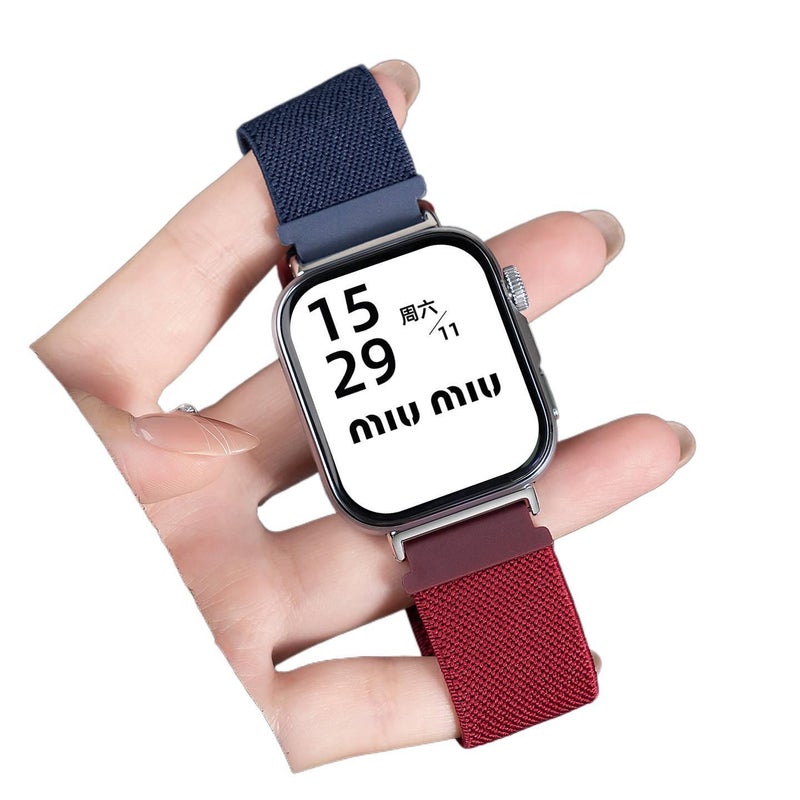 Pink Nylon Loop Strap Smartwatch Band Compatible with Samsung Galaxy Watch 7 Classic with Adjustable Fit Replacement Strap for Daily Wear - NUR - Image 4