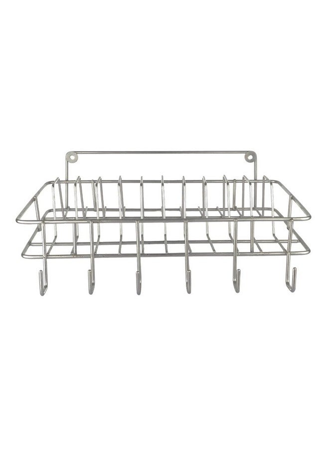 12FOR COLLECTION Wall Hanging Stainless Steel Cup & Saucer Holder, Plate Organizer Space Kitchen Saving Rack Utensil Kitchen Rack (Steel, Hanging shelves, Standard) - Image 5