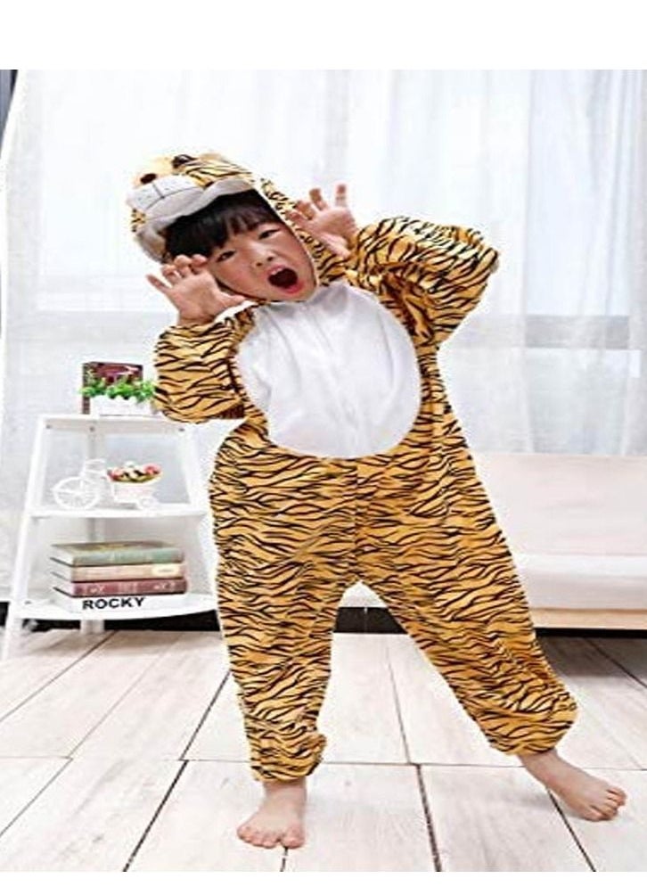 Brain Giggles Brain Giggles Tiger Animal Plush Costume Design Halloween Carnival Animal Party Jumpsuit for Kids Boys & Girls - Medium  - Image 1