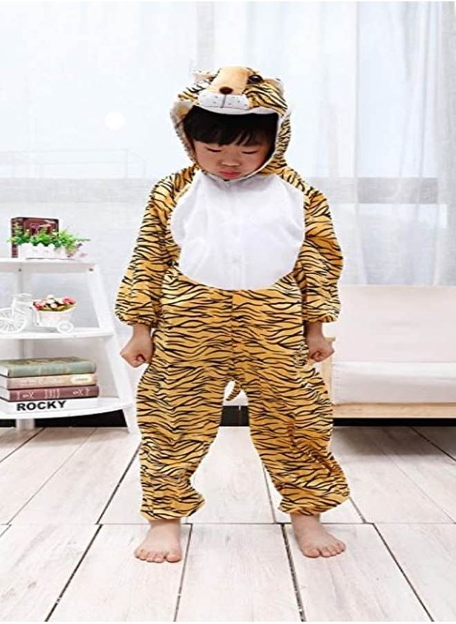 Brain Giggles Brain Giggles Tiger Animal Plush Costume Design Halloween Carnival Animal Party Jumpsuit for Kids Boys & Girls - Medium  - Image 2