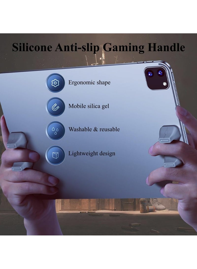 2 Pack Gaming Handle For Ipad, Anti-Slip Silicone Gamepad Grip, Tablet Game Controller For Various Games，Grey - Image 2