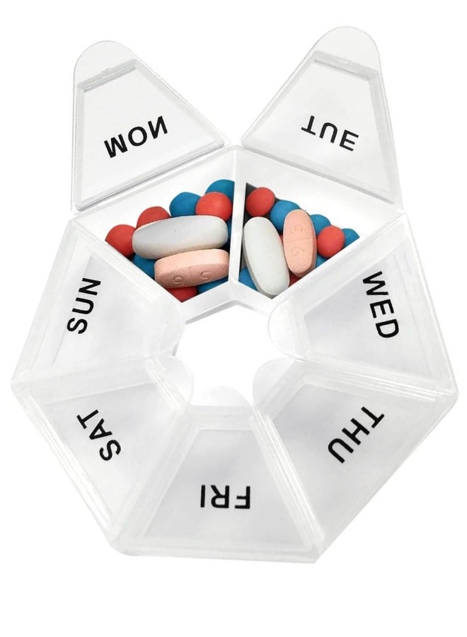 Daily Pill and Vitamin Organizer, Daily Pill Dispenser, Travel and Bag Friendly - 1 Pack - Image 1