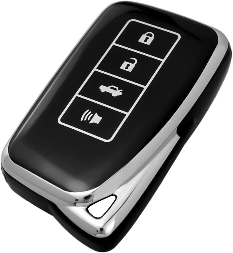 OFFCURVE Wide range usage design Lexus Fob Cover Case Shell Compatible With RX ES GS IS LS RS NX GX LX RC LC Smart Key Car Accessories TPU Full Protector for Remote Holder, Black Affordable fast purchase options - Image 1