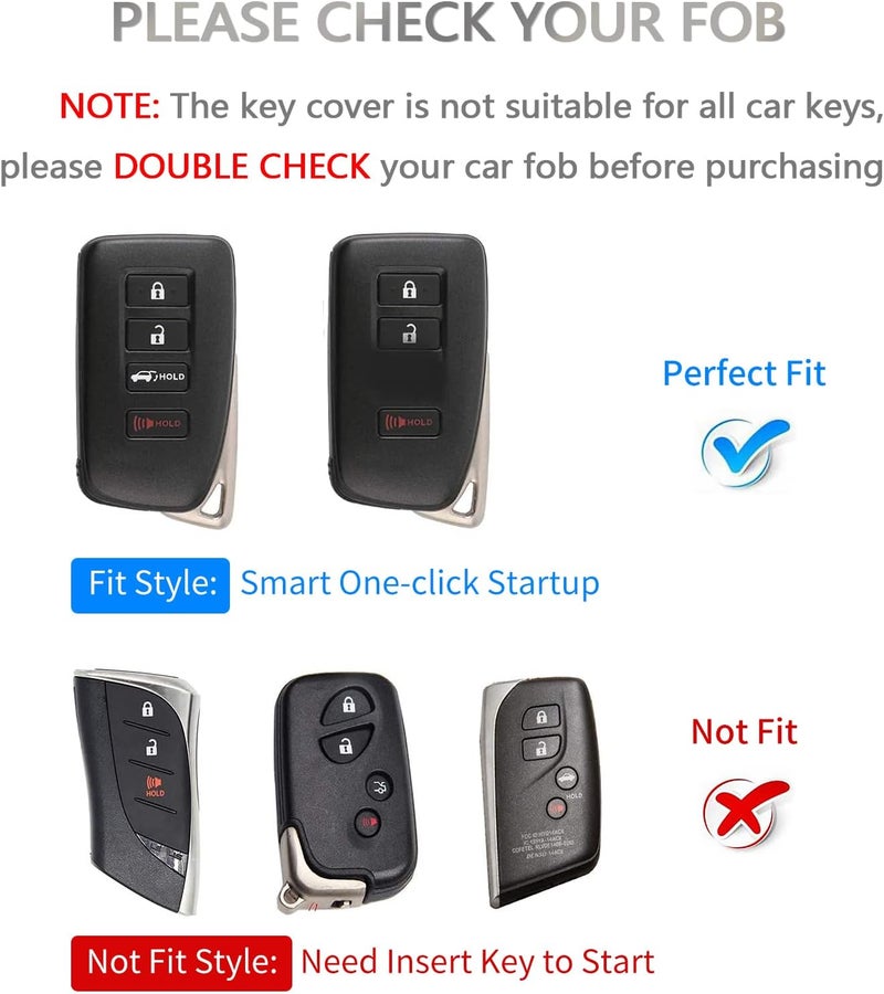 OFFCURVE Wide range usage design Lexus Fob Cover Case Shell Compatible With RX ES GS IS LS RS NX GX LX RC LC Smart Key Car Accessories TPU Full Protector for Remote Holder, Black Affordable fast purchase options - Image 2