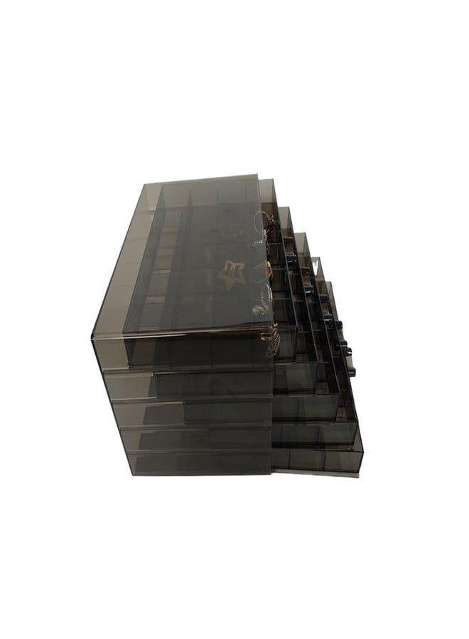 Ebonee Acrylic Jewelry Organizer Box Holder with 5 Drawers, 5-Tier 120 Girds Earring Display Stand Storage Case with 120 Small Compartments for Women Rings Necklaces Bracelets (Clear Black) - Image 5