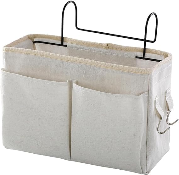 JAMBUVANTI Bedside Fabric Hanging Basket Bookshelf Nightstand Bookshelf Bed Frame Hanging Pockets Organizer Bedside Storage Dorm Kids Bunk Beds Sundries Container Hanging Pouch Decor Multi Color - Image 1