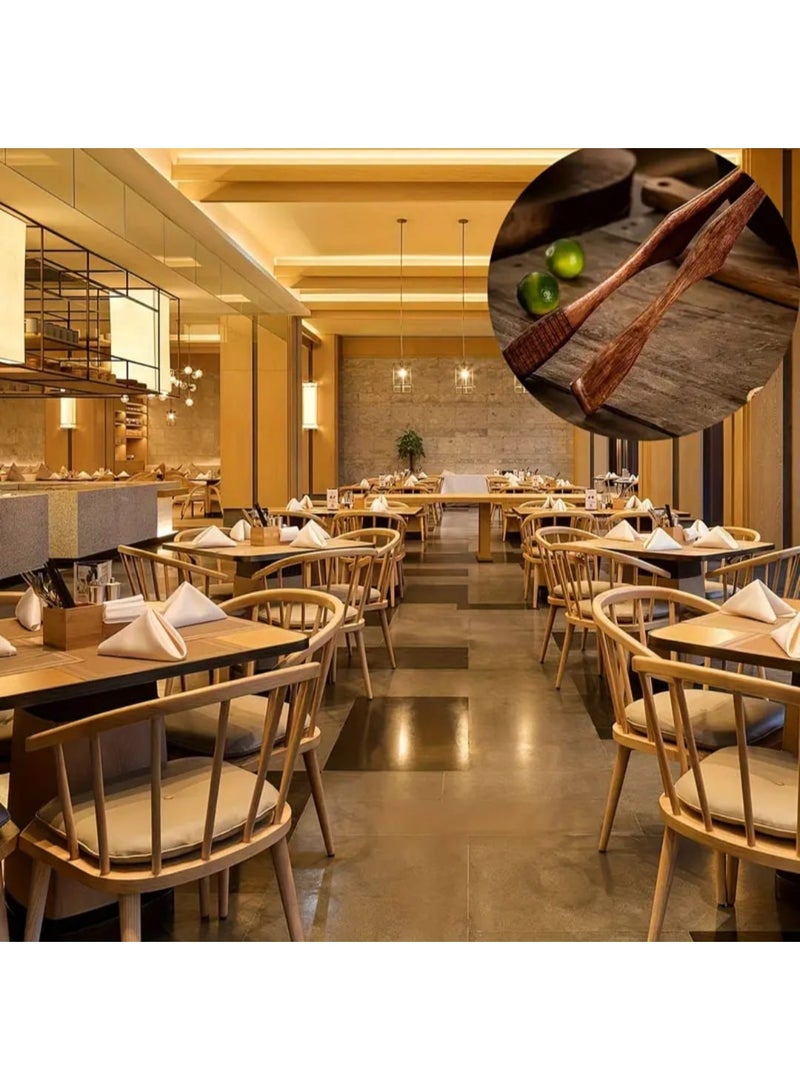 إل ديس ملقط خشبي مقاوم للحرارة العالية، مثالي للطهي والتقديم، وتجهيز شرائح اللحم، والفواكه، والخبز، والشواء، والسلطات، والحلويات، والآيس كريم، والمعكرونة. أداة أساسية في المطبخ بتصميم مريح لسهولة الإمساك. - Image 2