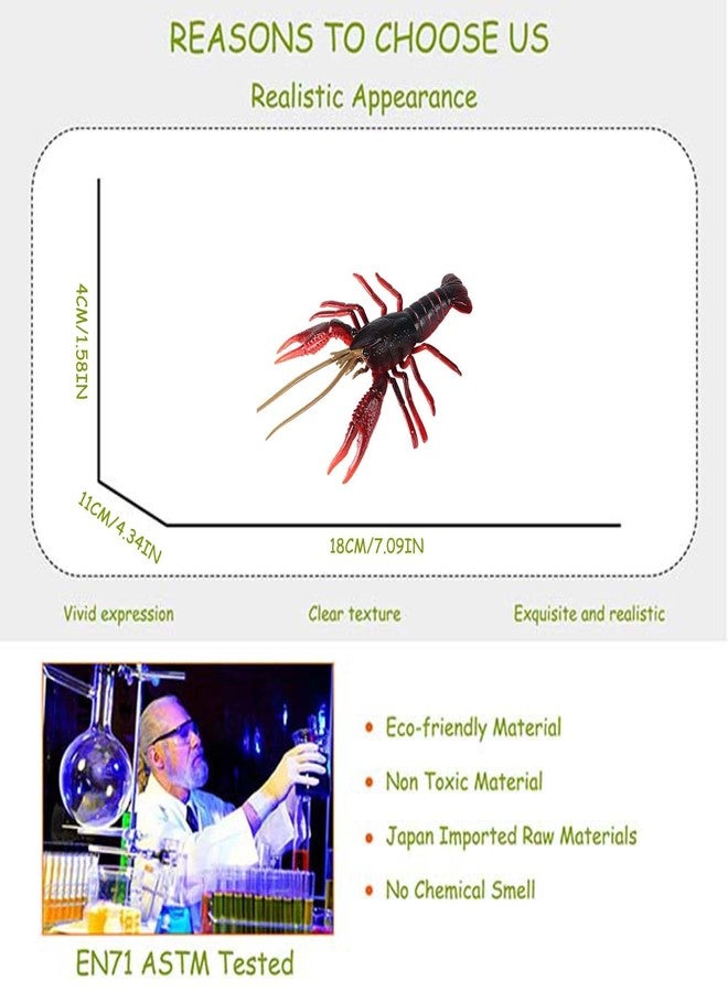 JOKFEICE Ocean Sea Animal Toys, Realistic Crayfish Fairy Garden Accessories, Learning Educational Toys for Christmas Birthday Cake Topper for Kids (Red) - Image 5