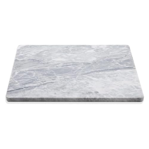 Diflart Natural Marble Stone Cutting Board for Kitchen, 16x20 Inch, Gray with White Veins, Marble Slab Pastry Board Large with Non Slip Feets for Baking, Cheese, Charcuterie, Pack of 1 Pcs - Image 1