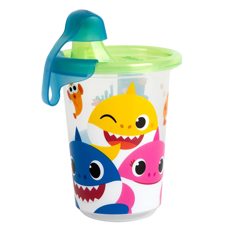 ذا فيرست ييرز The First Years Take  Toss Pinkfong Baby Shark Sippy Cups - Reusable Toddlers Cups with Lids - Kids Party Pack with 2 Travel Caps - 10 Oz - 10 Count - Image 4