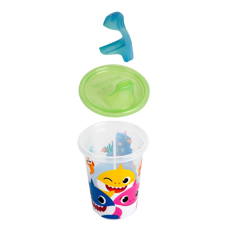ذا فيرست ييرز The First Years Take  Toss Pinkfong Baby Shark Sippy Cups - Reusable Toddlers Cups with Lids - Kids Party Pack with 2 Travel Caps - 10 Oz - 10 Count - Image 3