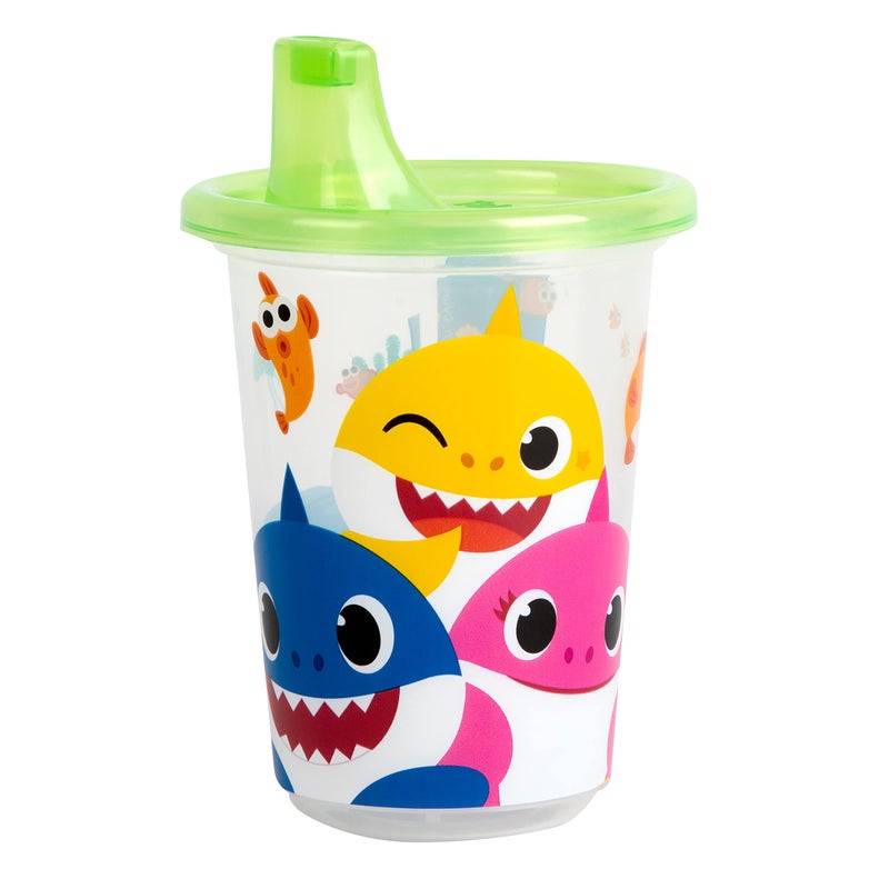 ذا فيرست ييرز The First Years Take  Toss Pinkfong Baby Shark Sippy Cups - Reusable Toddlers Cups with Lids - Kids Party Pack with 2 Travel Caps - 10 Oz - 10 Count - Image 5