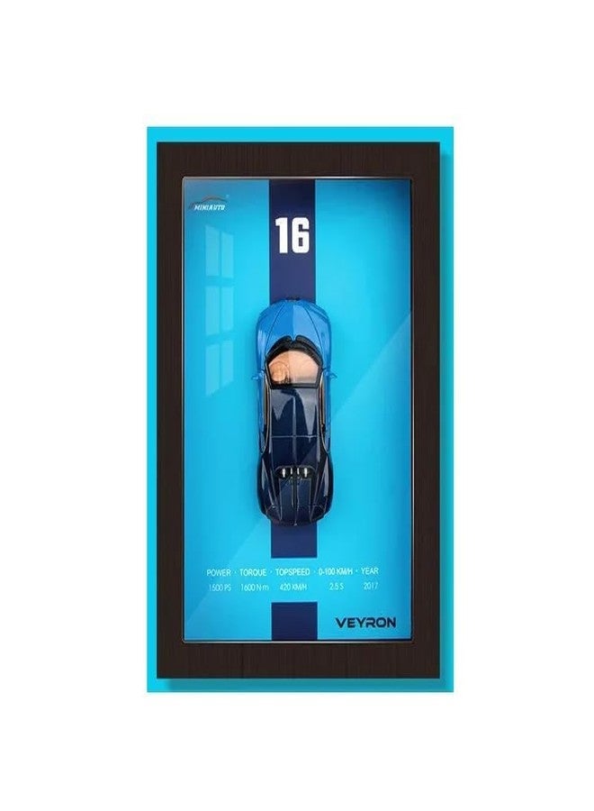DD WORLD 1:32 Bugatti Veyron 3D Diecast Caar Model with Wooden Frame | Metal Sports Car Wall Art & Photo Display | Premium Collectible Gift for Caar Enthusiasts & Decor Lovers - Image 1