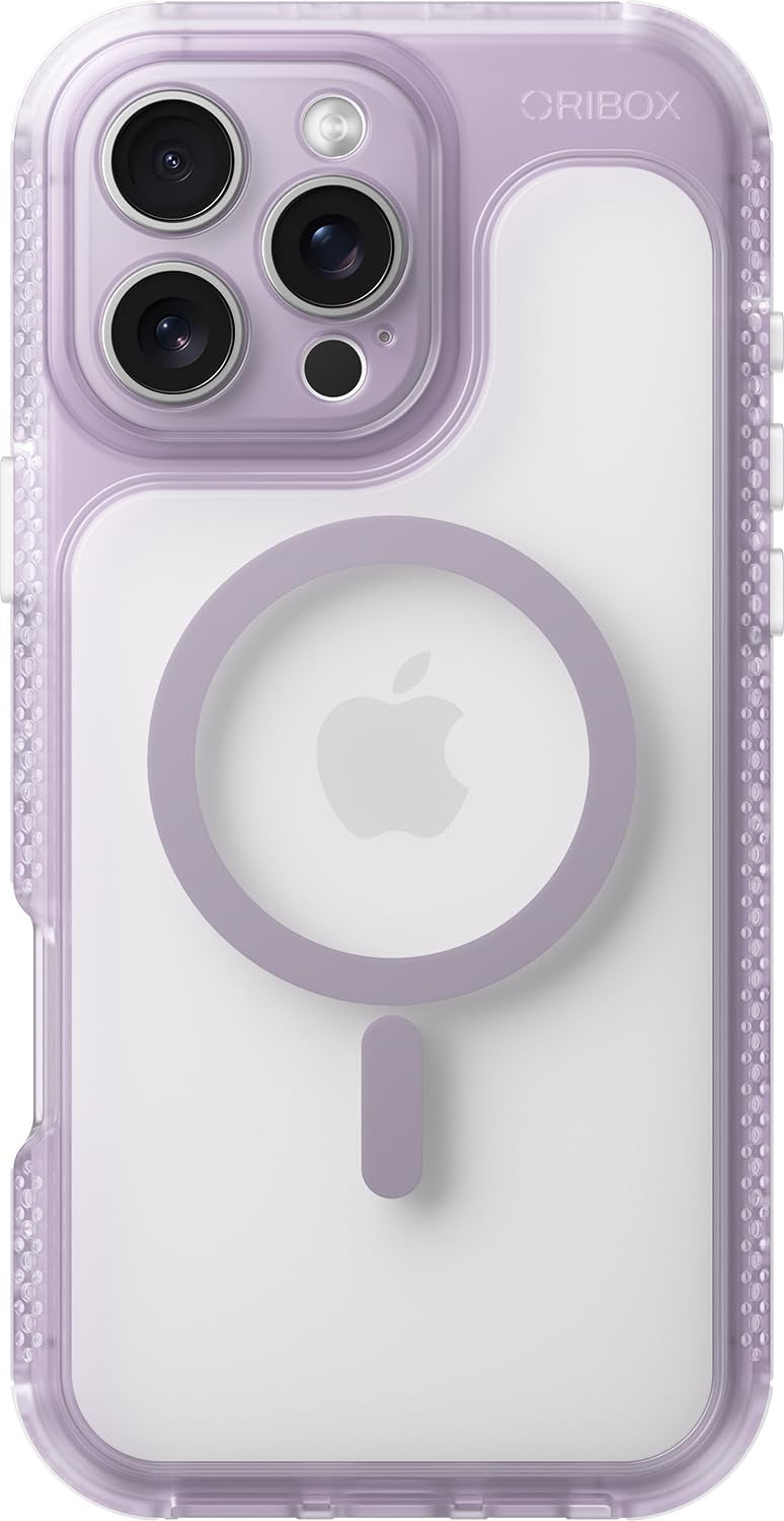 ORIbox Seralyn Series for iPhone 16 Pro Max Case - MagSafe Compatible, Triple-Layer Shockproof Protection, Crystal-Clear Back with Elegant Matte Frame(6.9", Mauve Twilight) - Image 1