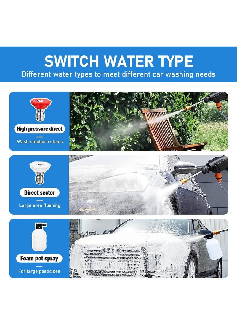 YQbest Cordless Pressure Washer, 300W Battery Power Washer 24V with Rechargeable Battery Powered, 5M Hose,Portable High Pressure Washer for Car Floor Patio Cleaning  - Image 2