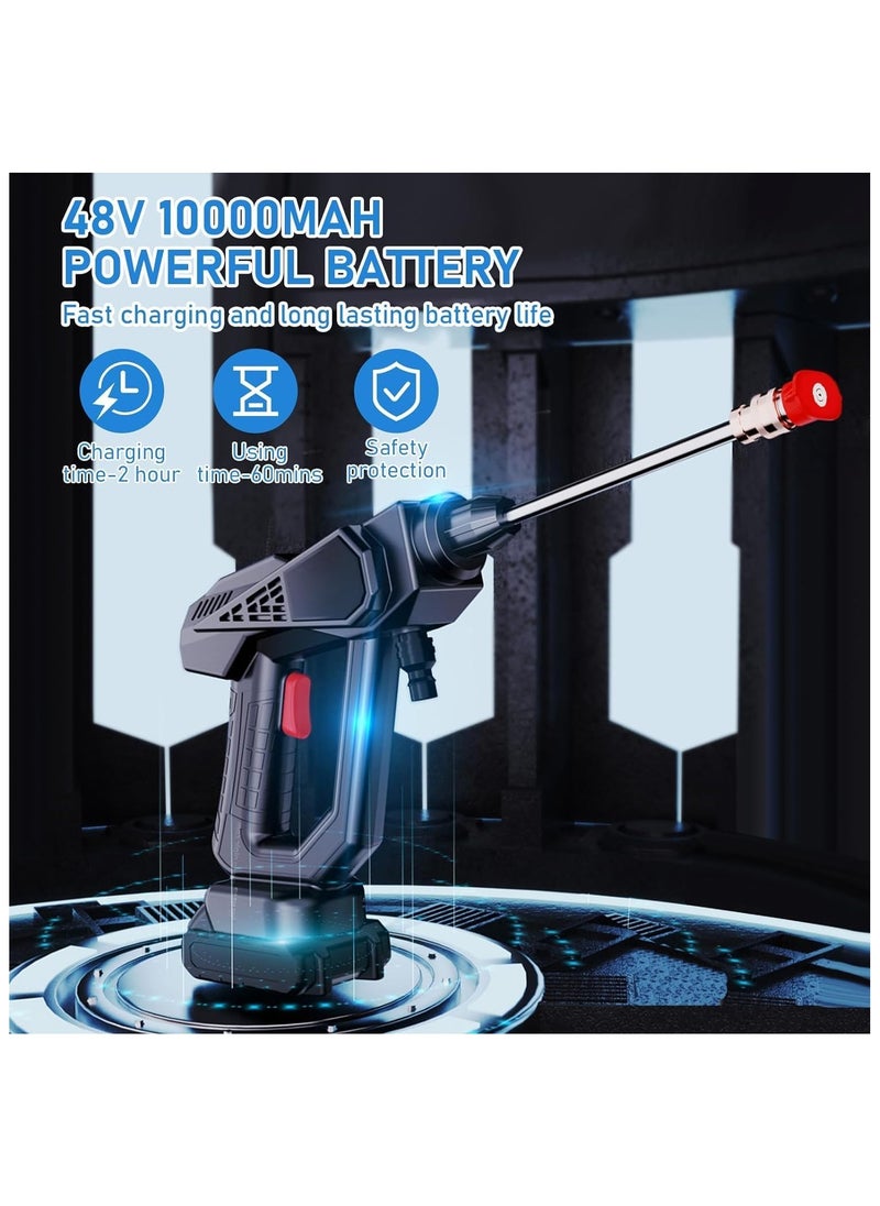 YQbest Cordless Pressure Washer, 300W Battery Power Washer 24V with Rechargeable Battery Powered, 5M Hose,Portable High Pressure Washer for Car Floor Patio Cleaning  - Image 4