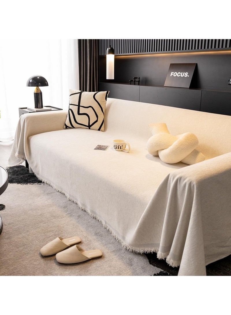 Ofrdncy Chenille Sofa Cover , Washable Couch Covers, Non Slip Couch Sofa Cover, Couch Cover Furniture Protector with Tassels Sofa Covers for Pets - Image 1