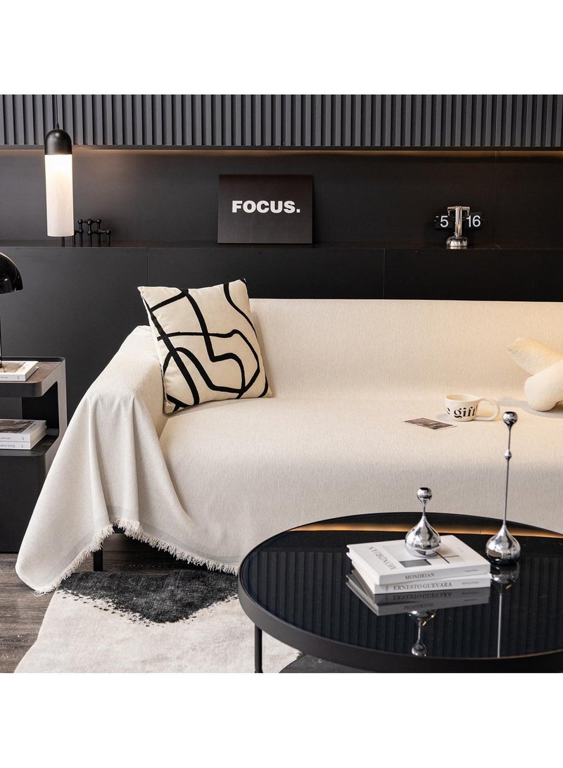 Ofrdncy Chenille Sofa Cover , Washable Couch Covers, Non Slip Couch Sofa Cover, Couch Cover Furniture Protector with Tassels Sofa Covers for Pets - Image 4