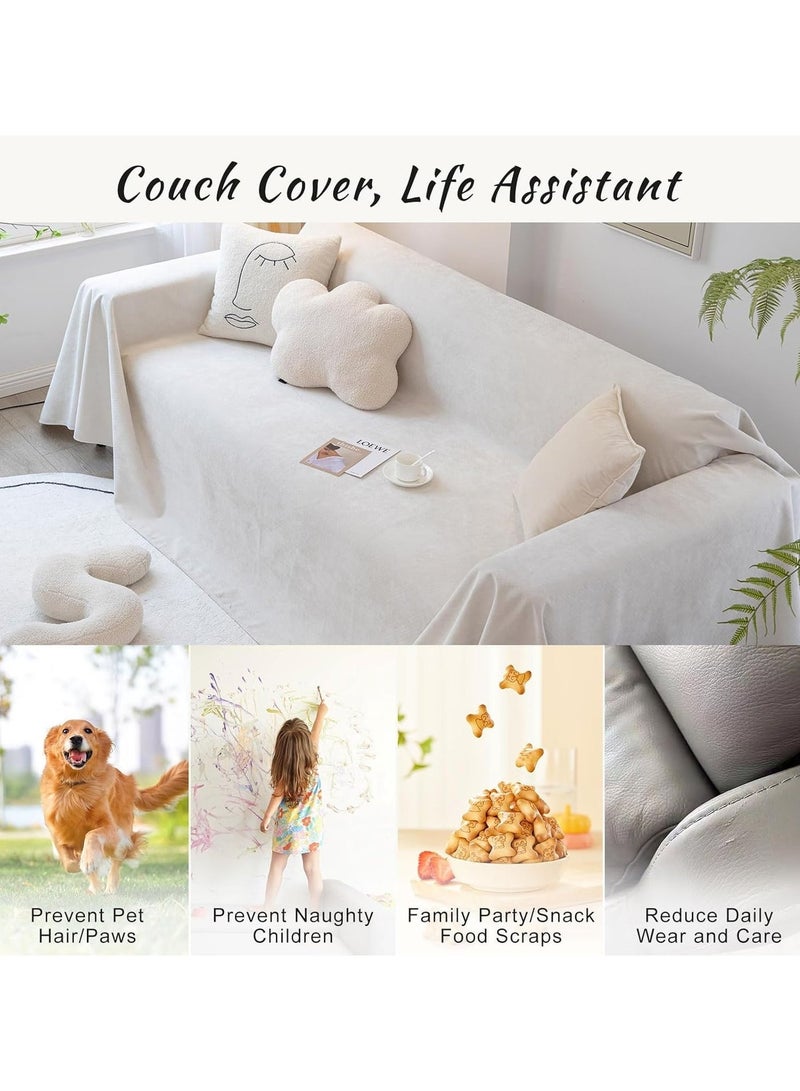 Ofrdncy Chenille Sofa Cover , Washable Couch Covers, Non Slip Couch Sofa Cover, Couch Cover Furniture Protector with Tassels Sofa Covers for Pets - Image 3