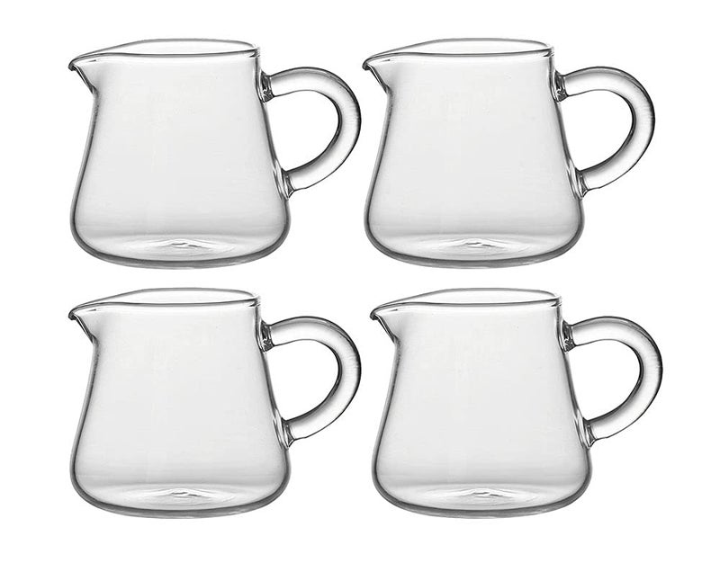 Mozacona Mozacona 4pcs Mini Glass Creamer Pitcher Sauce Serving Pitcher Creamer Jug with Handle2oz 