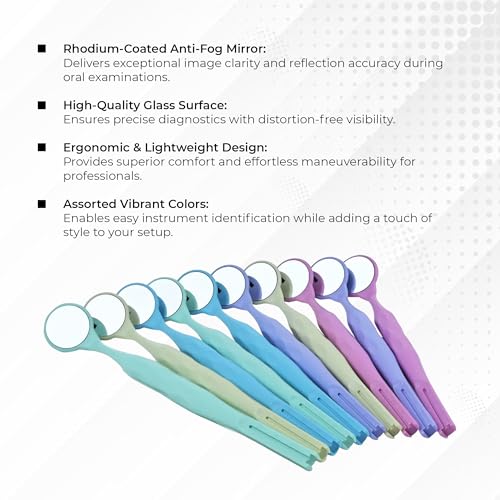 Instrudent SuperEndo MaxVision Rhodium-Coated Anti-Fog Mouth Mirror | Clear Intraoral Visibility | Anti-Scratch & Durable | High Reflectivity | Dental Diagnostic Tool | Pack of 10 - Image 5
