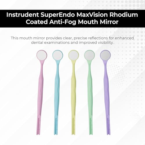 Instrudent SuperEndo MaxVision Rhodium-Coated Anti-Fog Mouth Mirror | Clear Intraoral Visibility | Anti-Scratch & Durable | High Reflectivity | Dental Diagnostic Tool | Pack of 10 - Image 2