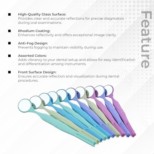 Instrudent SuperEndo MaxVision Rhodium-Coated Anti-Fog Mouth Mirror | Clear Intraoral Visibility | Anti-Scratch & Durable | High Reflectivity | Dental Diagnostic Tool | Pack of 10 - Image 3