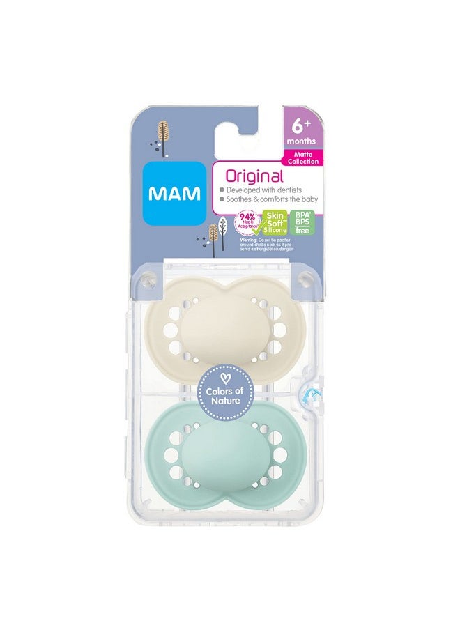 MAM Original Matte Pacifier (1 Sterilizing Pacifier Case) Pacifiers 6 Plus Months Unisex Baby Pacifier Best Pacifiers For Breastfed Babies Sterilizing Storage Case 616 Months (Pack Of 2)  - Image 3