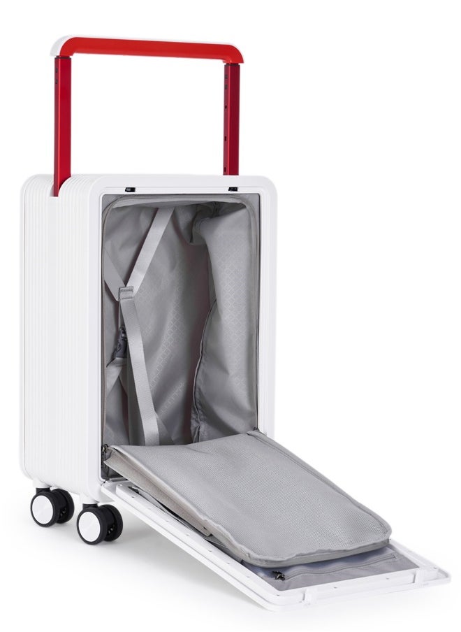 LIMRA - Travel Bag It contains two compartments From Limra Made Of PC Cabin Carry Check-In Luggage Trolley Size 20 inch Color White - Image 1