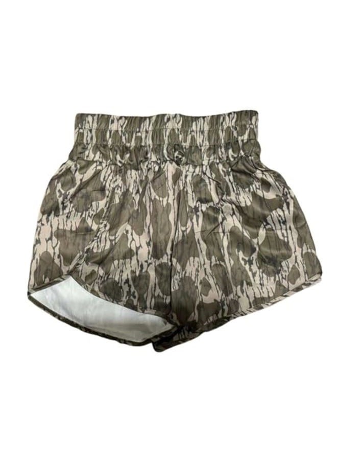 RICHTRUE Camo Boxer Shorts Women Cute Graphic Y2k Shorts Colorful Summer Bottoms 2025 Trendy, Grey, M - Image 1