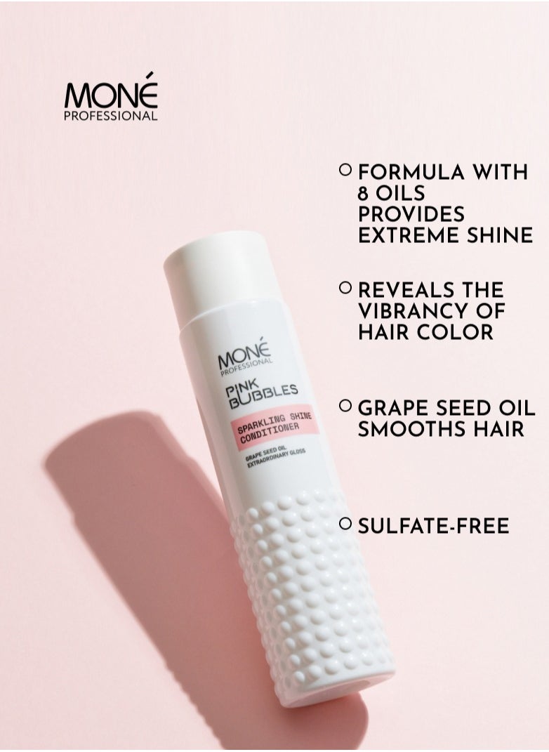 MONE Professional Sparkling Shine Conditioner - Luxurious Hydrating Conditioner For Dry And Damaged Hair, Infused With Sweet Almond Oil And Shea Butter For Ultimate Shine And Nourishment, 300 ml.  - Image 3