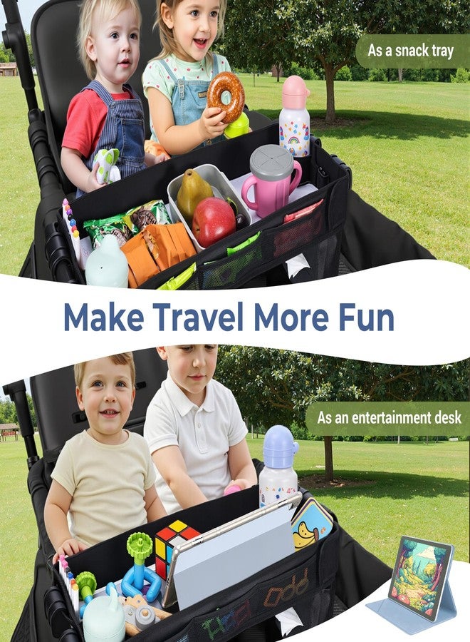 COOLBEBE صينية وجبات خفيفة لعربة الأطفال من كول بيبي متوافقة مع عربة وندرفولد، وجبات خفيفة وأنشطة للأطفال قابلة للطي ومُحسّنة مع صينية رسم، ملحقات عربة وندرفولد W4 مع حامل أكواب وجيوب شبكية (سلسلة W4) - Image 3