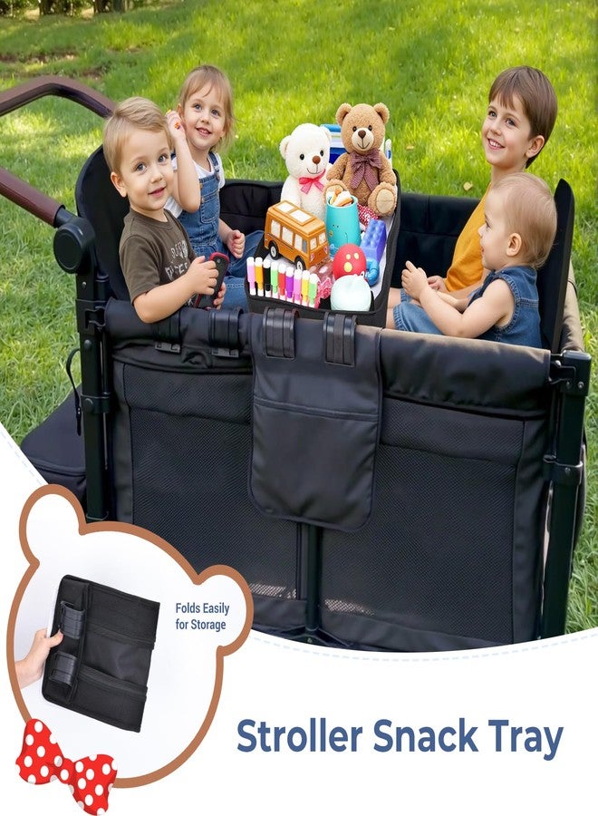 COOLBEBE صينية وجبات خفيفة لعربة الأطفال من كول بيبي متوافقة مع عربة وندرفولد، وجبات خفيفة وأنشطة للأطفال قابلة للطي ومُحسّنة مع صينية رسم، ملحقات عربة وندرفولد W4 مع حامل أكواب وجيوب شبكية (سلسلة W4) - Image 2